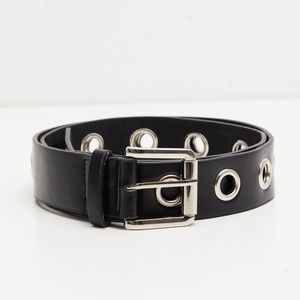 Pretty Little Thing Black Eyelet Belt